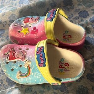 Peppa Pig Kids' Pink, Blue & Yellow Slip-On Clogs